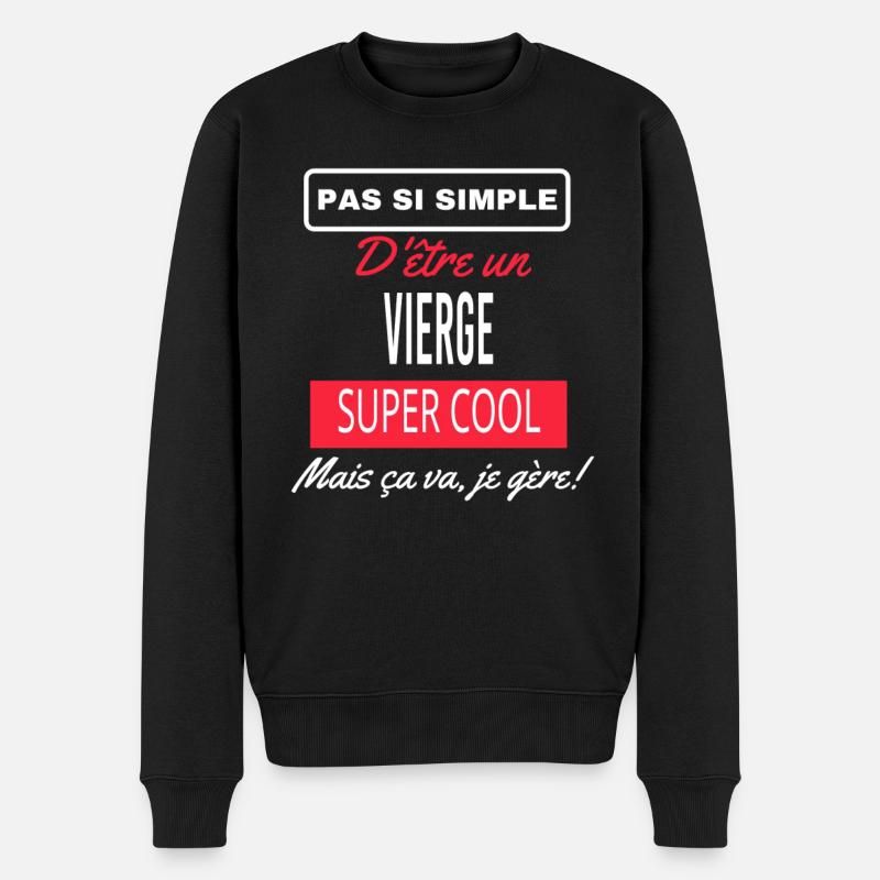 pas si simple VIERGE - Pull Premium bio Homme - noir