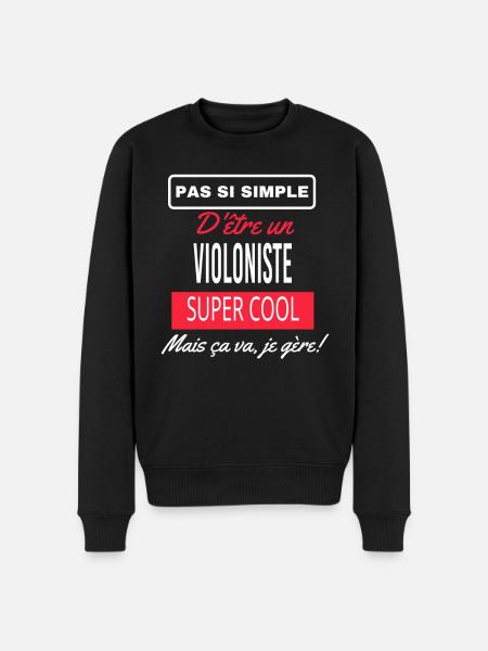 pas si simple VIOLONISTE - Pull Premium bio Homme - noir
