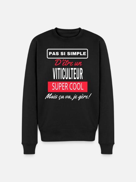 pas si simple VITICULTEUR - Pull Premium bio Homme - noir