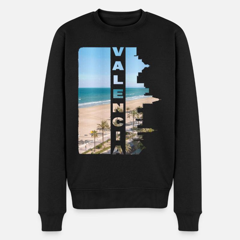 Valencia Spanien Stadt Skyline Urlaub Sommer - Männer Premium Bio Pullover - Schwarz