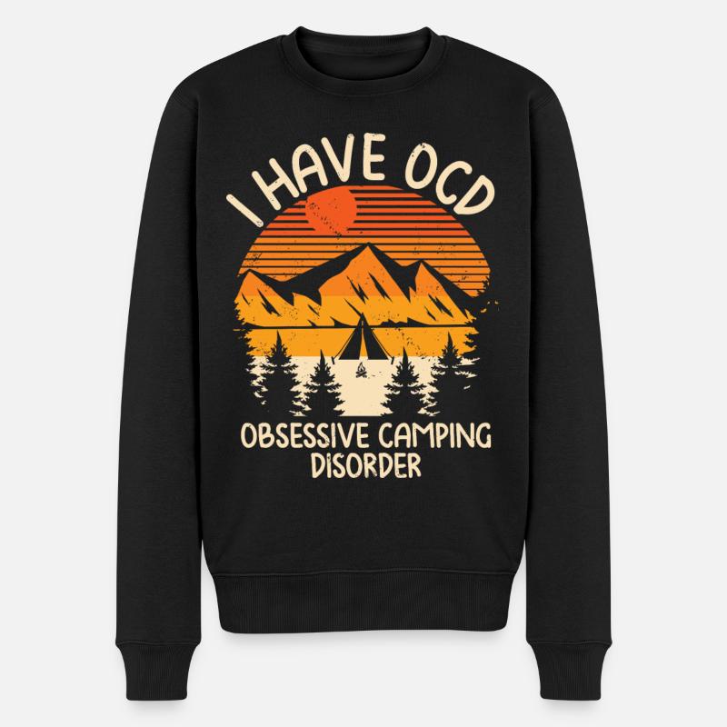 Camping - Männer Premium Bio Pullover - Schwarz