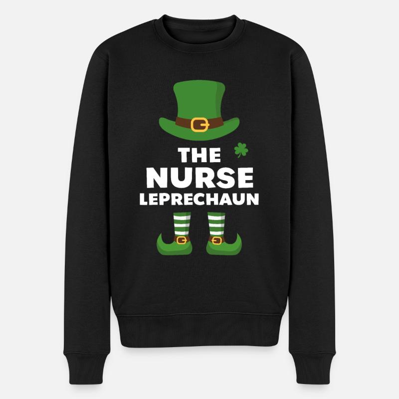 Die Krankenschwester Leprechaun - Männer Premium Bio Pullover - Schwarz