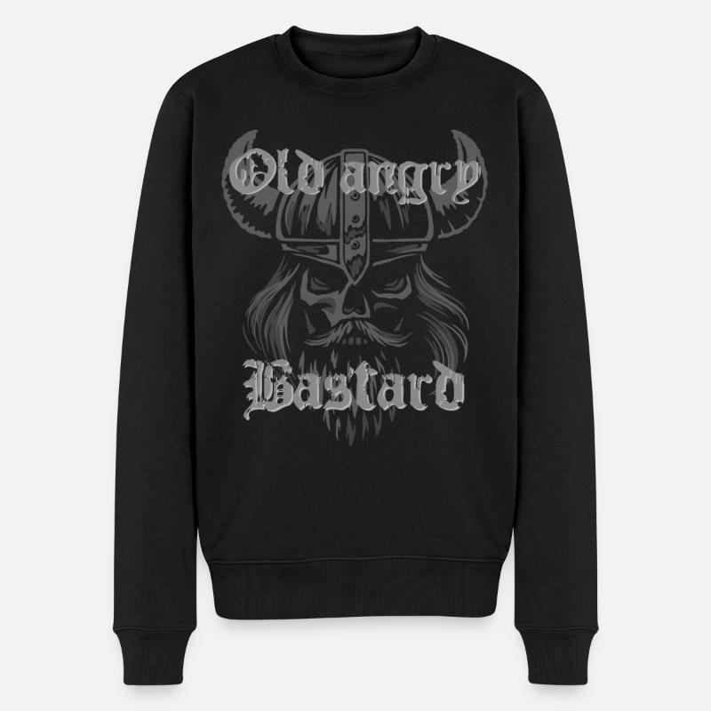 Old angry Bastard - Männer Premium Bio Pullover - Schwarz