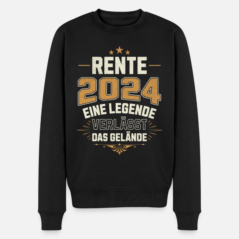 Rente 2024 Rentner Rentnerin Legende Ruhestand - Männer Premium Bio Pullover - Schwarz