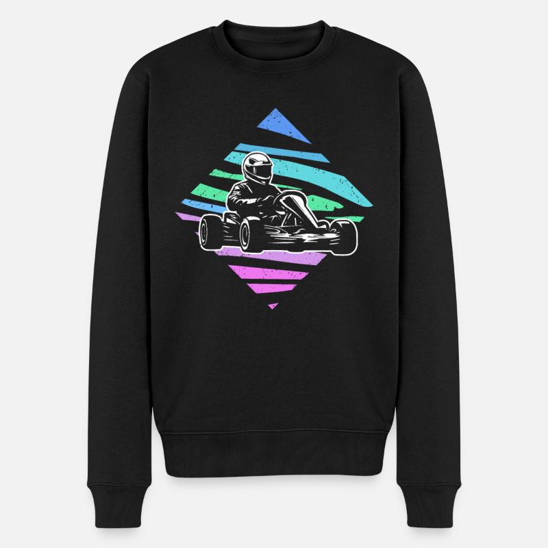 Kart Rennen Go Karts Frauen Mädchen Go-Kart - Männer Premium Bio Pullover - Schwarz