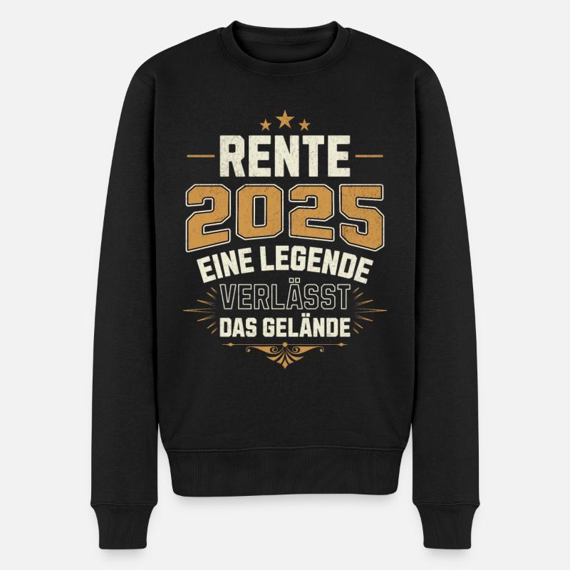 Rente 2025 Rentner Rentnerin Legende Ruhestand - Männer Premium Bio Pullover - Schwarz