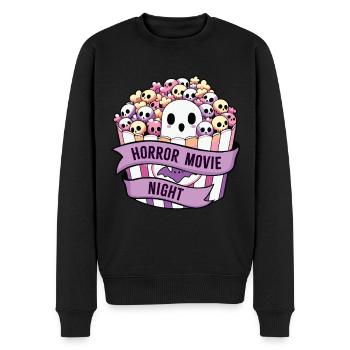 Horrorfilm-Nacht - Männer Premium Bio Pullover - Schwarz - Vorne - Nico (187cm)