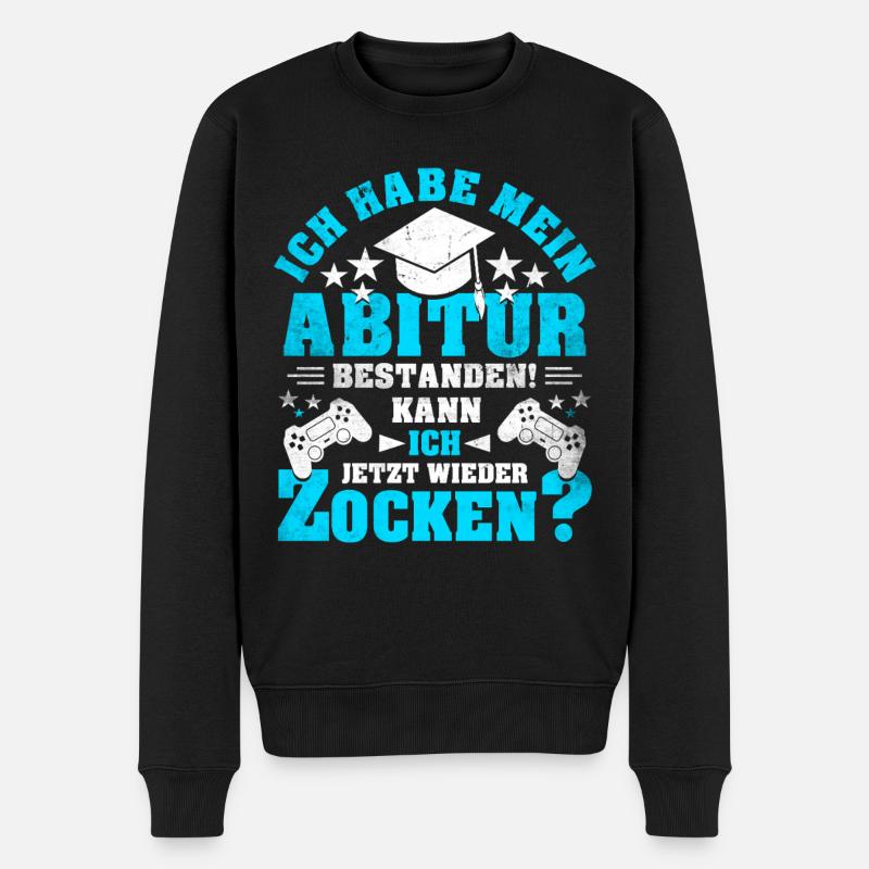 Abitur Abi Abschluss Schule Gamer Gaming Geschenk - Männer Premium Bio Pullover - Schwarz