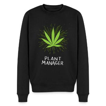 Plant Manager Cannabis Marijuana THC CBD Weed Hemp - Men's Premium Organic Jumper - black - Front - Nico (187cm)