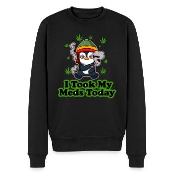 I Took My Meds Today Cannabis THC CBD Ganja - Men's Premium Organic Jumper - black - Front - Nico (187cm)