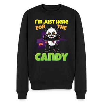 I'm Just Here For The Candy Scary Halloween Beast - Männer Premium Bio Pullover - Schwarz - Vorne - Nico (187cm)