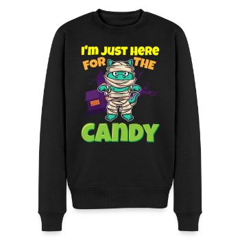 I'm Just Here For The Candy Scary Halloween Beast - Männer Premium Bio Pullover - Schwarz - Vorne - Nico (187cm)
