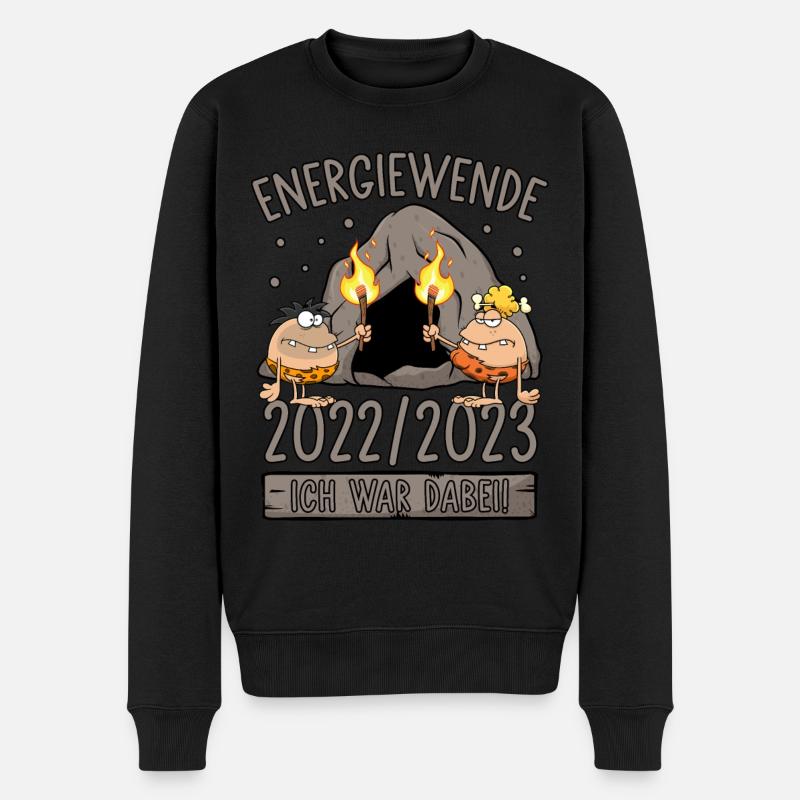 Energiewende 2022/2023 - Ich war dabei! Steinzeit - Männer Premium Bio Pullover - Schwarz