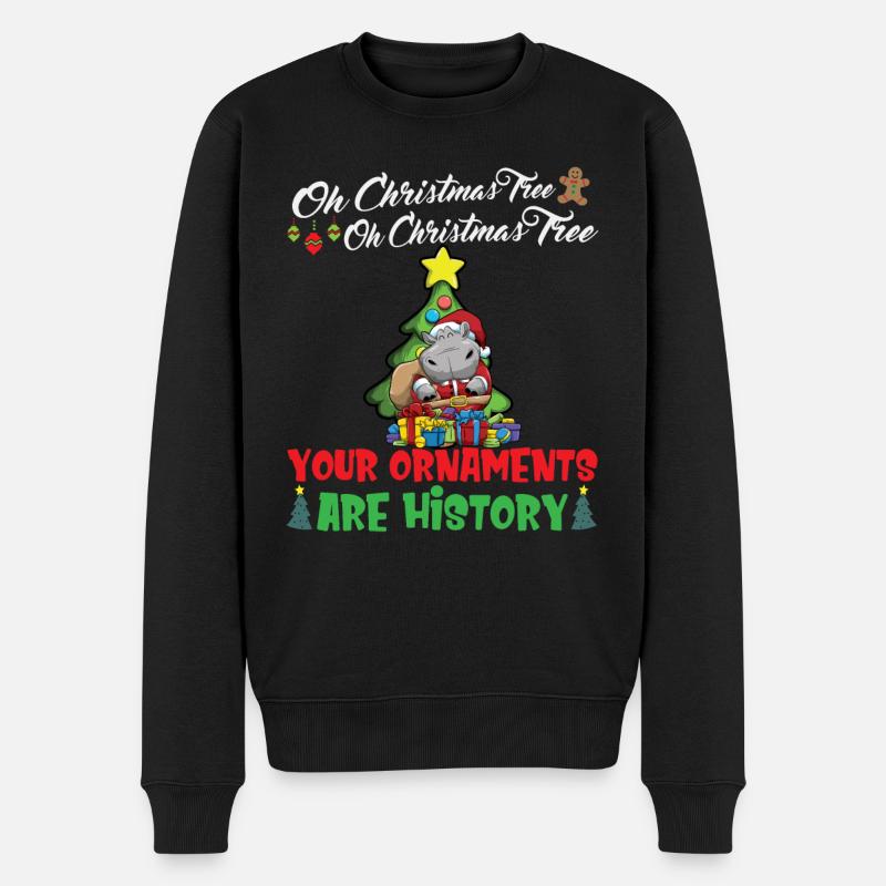Oh Christmas Tree Your Ornaments Are History - Männer Premium Bio Pullover - Schwarz