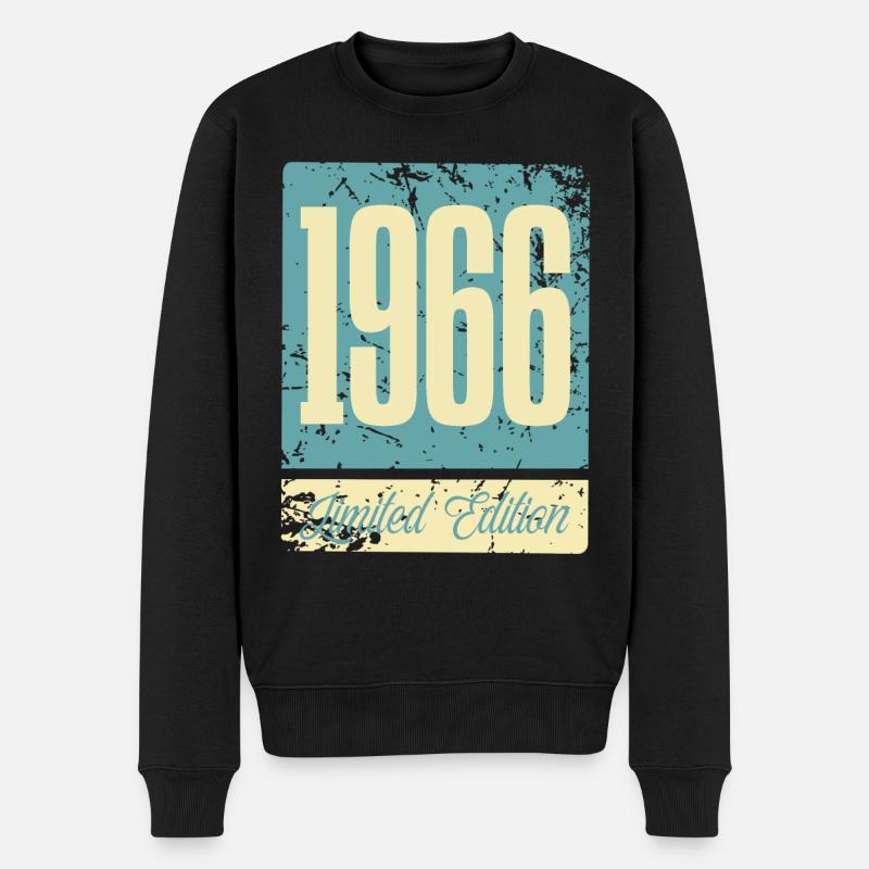 1966 Geboren Geburtstag Geburtsjahr - Männer Premium Bio Pullover - Schwarz