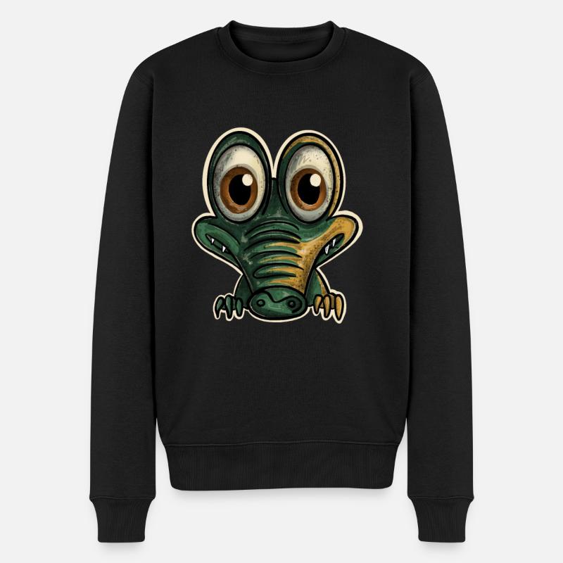 Alligator Krokodil - Männer Premium Bio Pullover - Schwarz