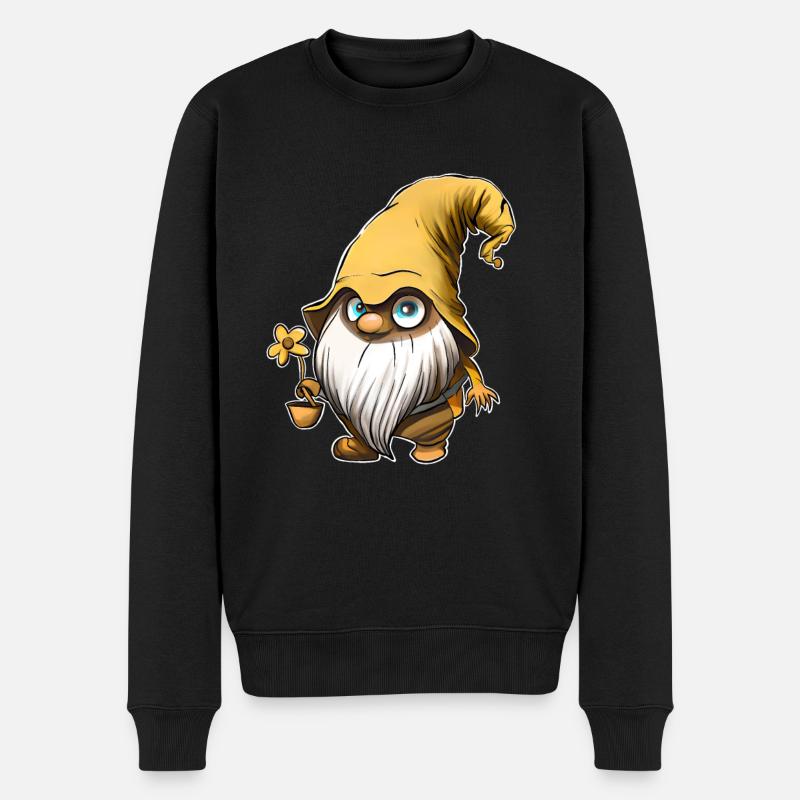 Gnome Gnomes Tournesol - Pull Premium bio Homme - noir