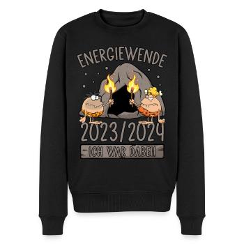 Energiewende 2023/2024 - Ich war dabei - Steinzeit - Männer Premium Bio Pullover - Schwarz - Vorne - Nico (187cm)