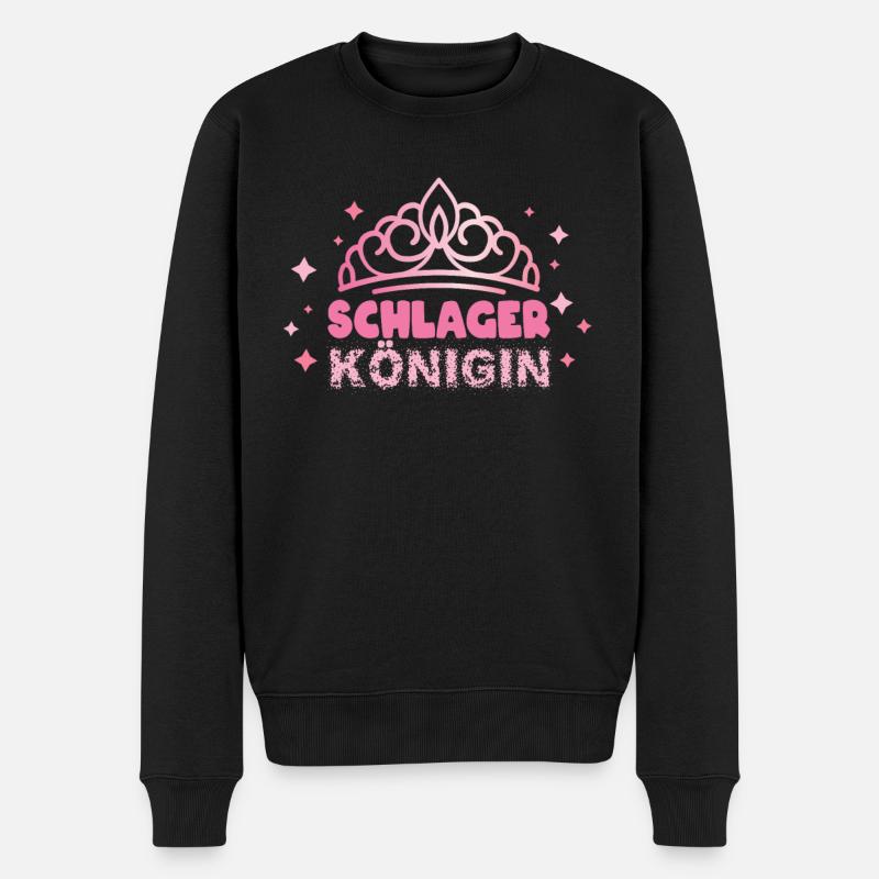Schlager Königin Schlagermusik Schlagerparty - Männer Premium Bio Pullover - Schwarz