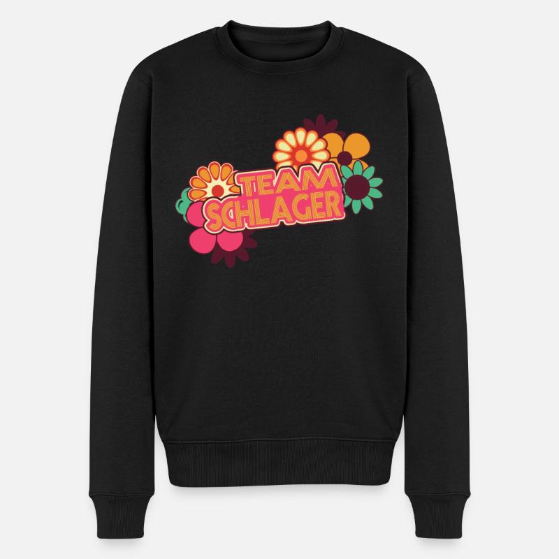 Team Schlager Schlagermusik Schlagerparty - Männer Premium Bio Pullover - Schwarz