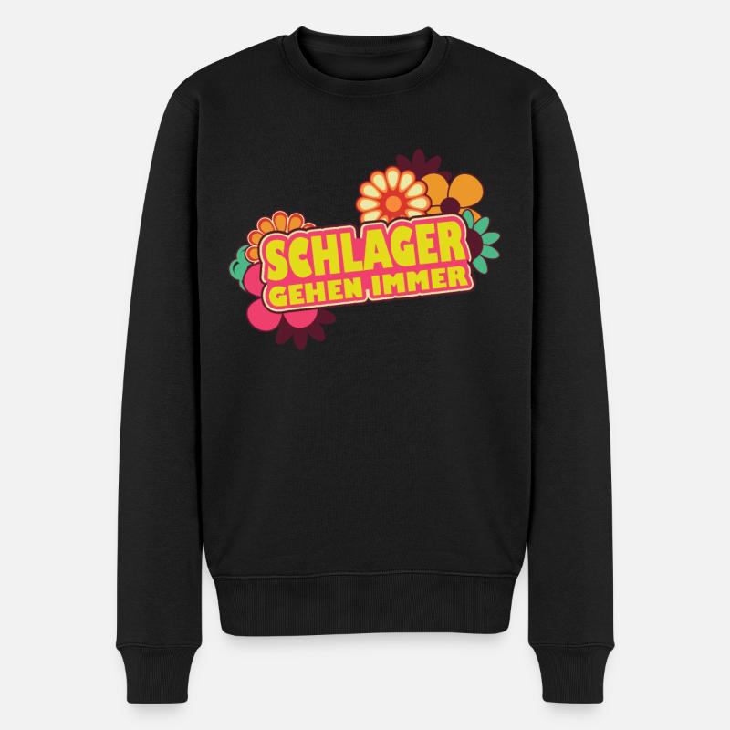 Schlager gehen immer Schlagermusik Schlagerparty - Männer Premium Bio Pullover - Schwarz