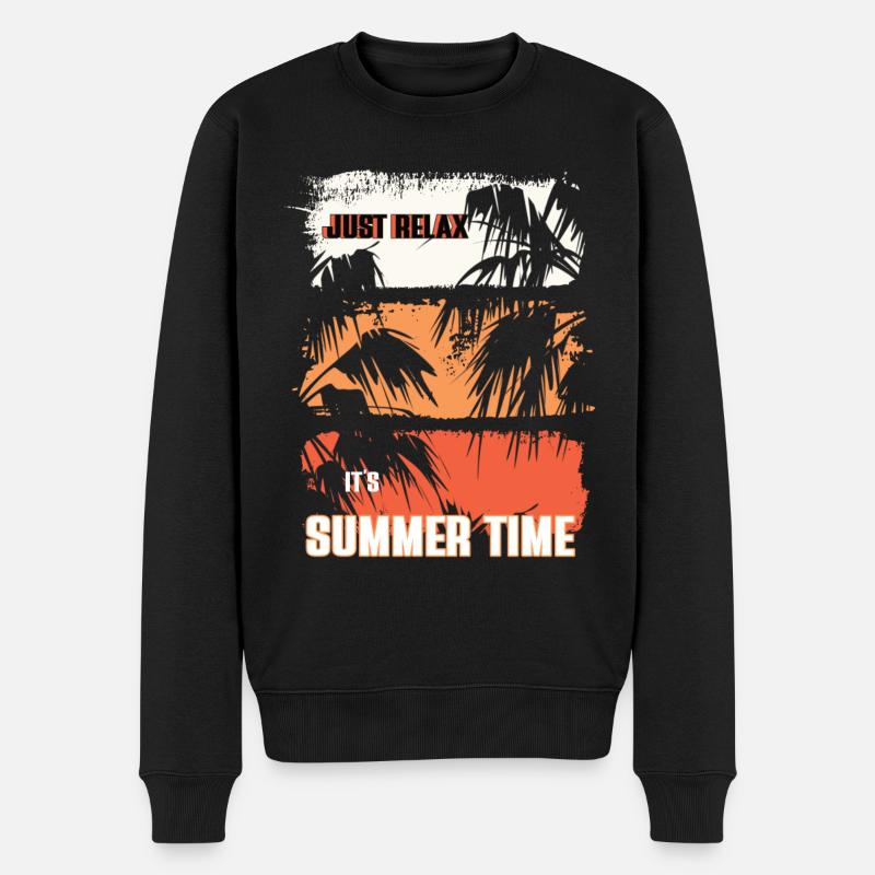 Just Relax It´s Summer Time - Männer Premium Bio Pullover - Schwarz