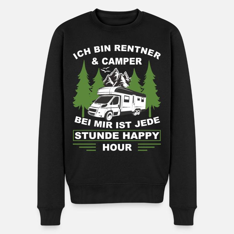 Camping - Männer Premium Bio Pullover - Schwarz