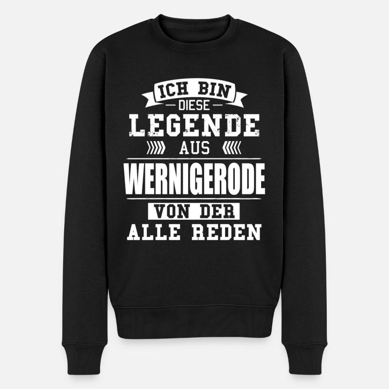 Stadt Wernigerode Deutschland Legende Spruch - Männer Premium Bio Pullover - Schwarz