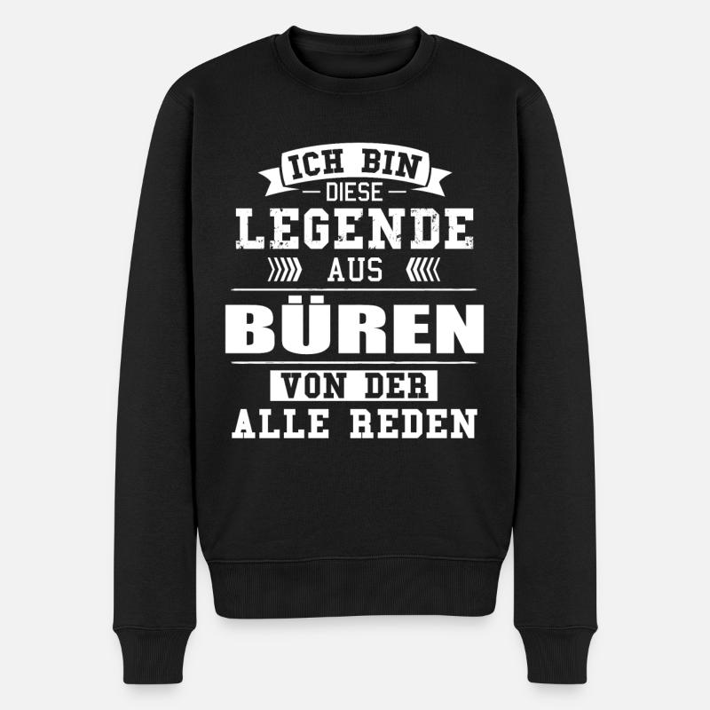 Stadt Büren Deutschland Legende Spruch - Männer Premium Bio Pullover - Schwarz