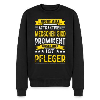 Nicht Alle Menschen Sind Prominent Pfleger - Männer Premium Bio Pullover - Schwarz - Vorne - Nico (187cm)