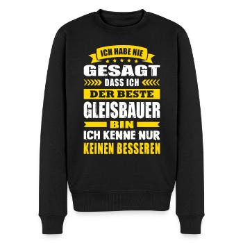 Ich Habe Nie Gesagt Der Beste Gleisbauer - Männer Premium Bio Pullover - Schwarz - Vorne - Nico (187cm)