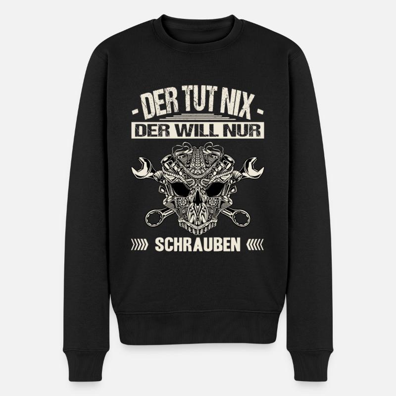 Der Tut Nix Der Will Nur Schrauben Autoschrauber - Männer Premium Bio Pullover - Schwarz