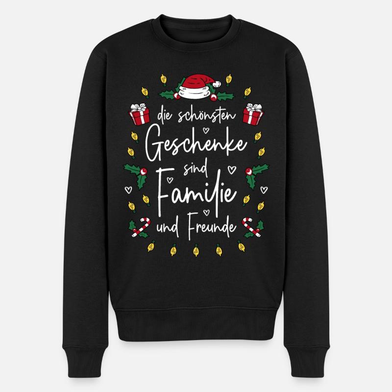 Die schönsten Geschenke sind Familie und Freunde - Männer Premium Bio Pullover - Schwarz