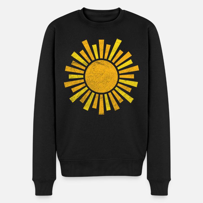 Sonne - Männer Premium Bio Pullover - Schwarz