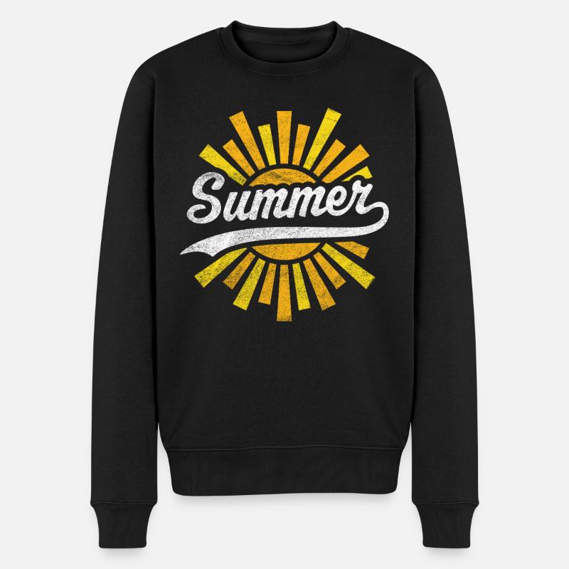 Sommersonne - Männer Premium Bio Pullover - Schwarz