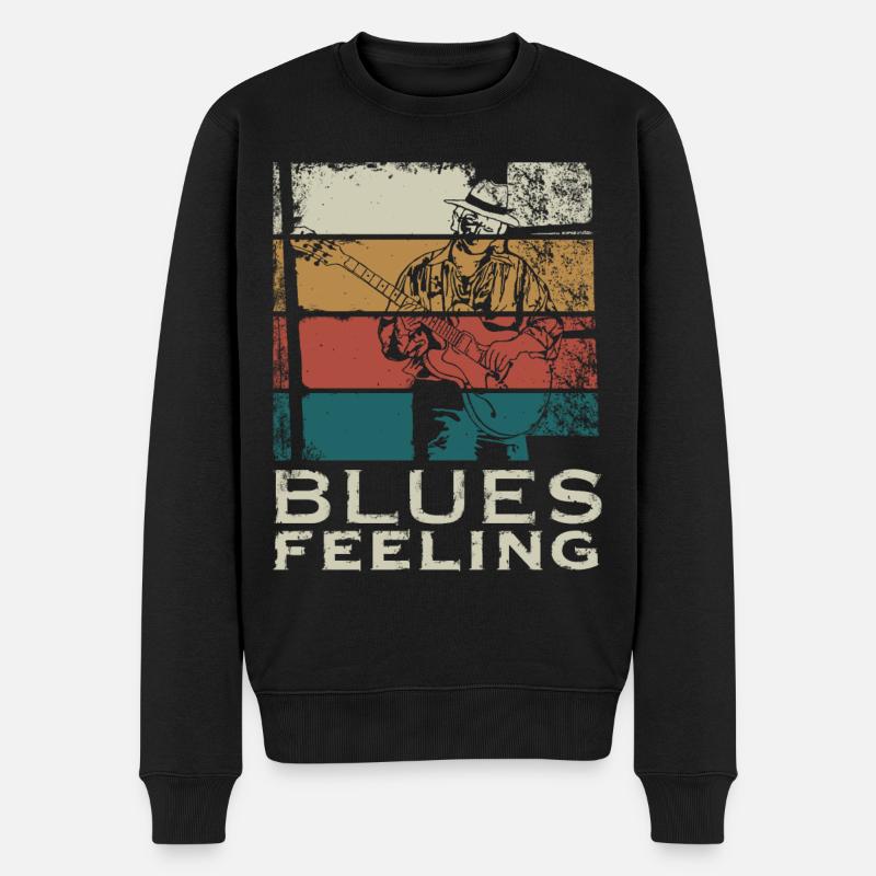 Blues Feeling - Männer Premium Bio Pullover - Schwarz