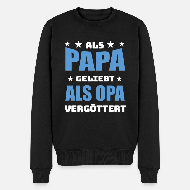 Papa Opa Geschenk - Männer Premium Bio Pullover - Schwarz