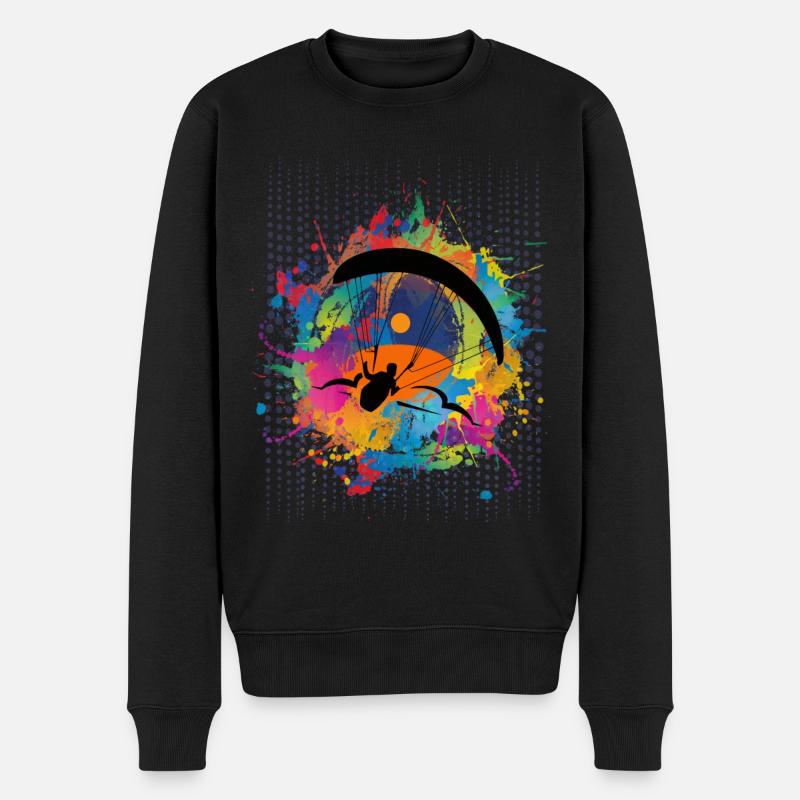Paragliding Gleitschirm T-Shirts Hoodie - Männer Premium Bio Pullover - Schwarz
