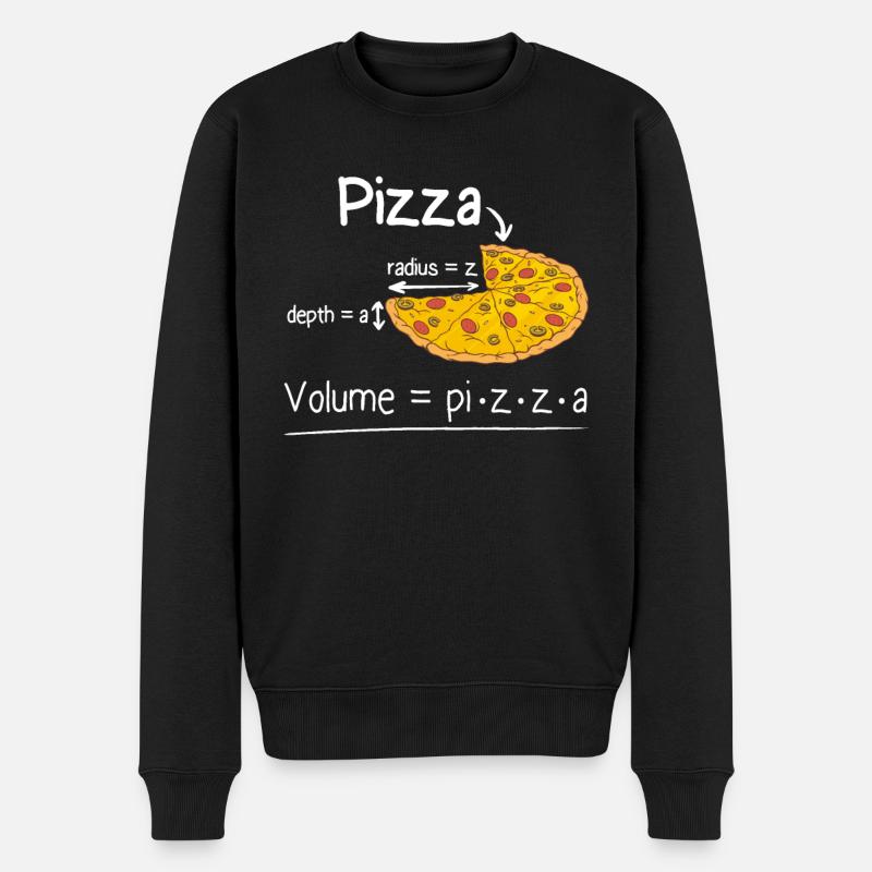 Formel lustiges Pizza und Mathe Meme Mathe Lehrer - Männer Premium Bio Pullover - Schwarz
