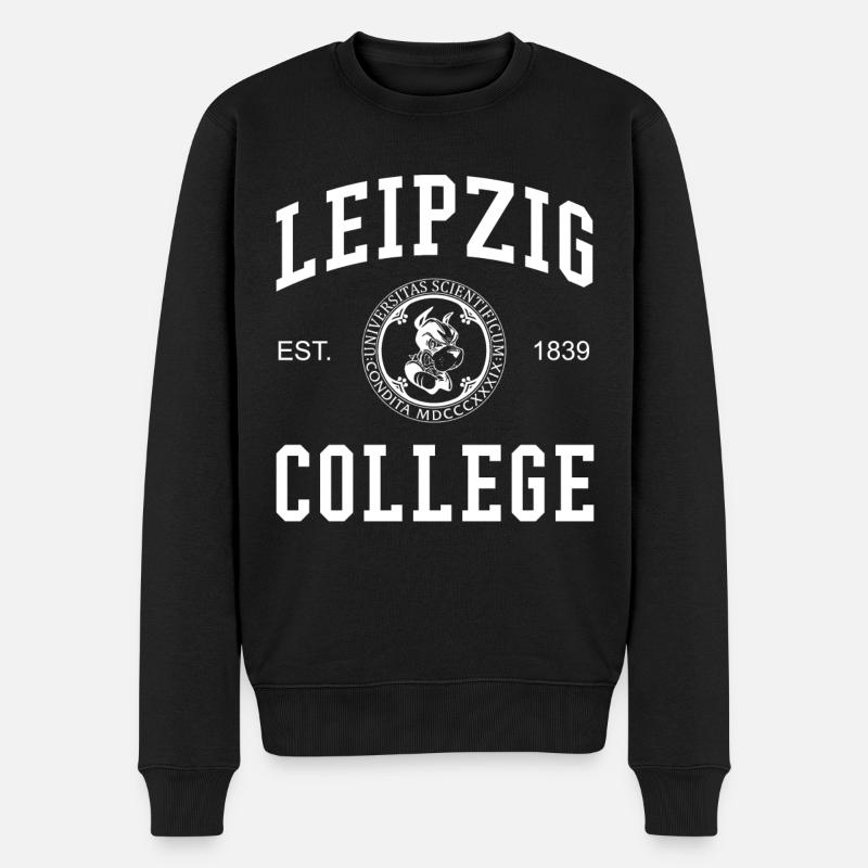 LEIPZIG COLLEGE - Männer Premium Bio Pullover - Schwarz