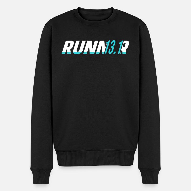 13.1 Coureur de semi-marathon - Pull Premium bio Homme - noir