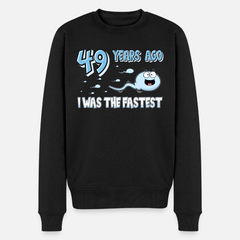 49 Years Ago I Was The Fastest 49. Geburtstag - Männer Premium Bio Pullover - Schwarz