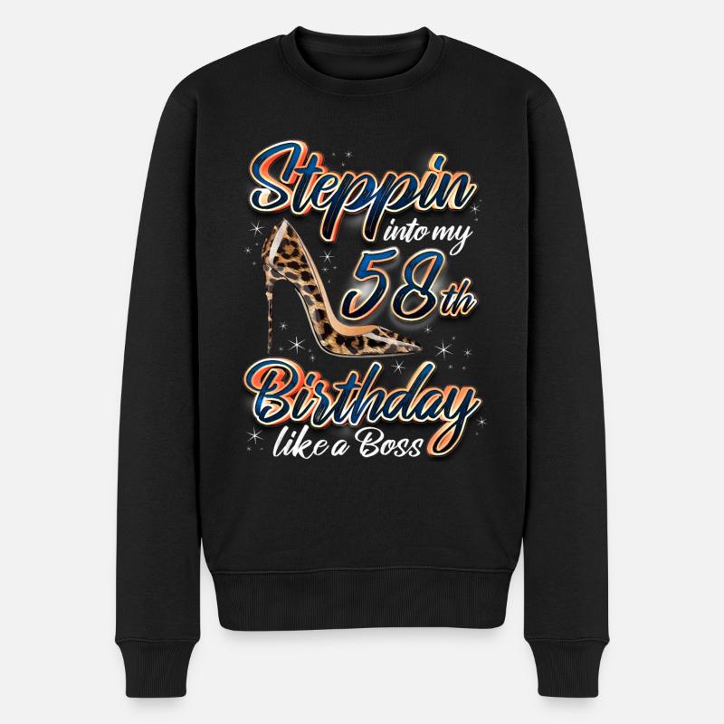 Steppin Into My 58th Birthday 58. Geburtstags - Männer Premium Bio Pullover - Schwarz