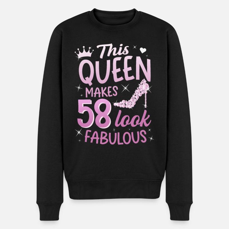 This Queen makes 58 look Fabulous 58. Geburtstag - Männer Premium Bio Pullover - Schwarz