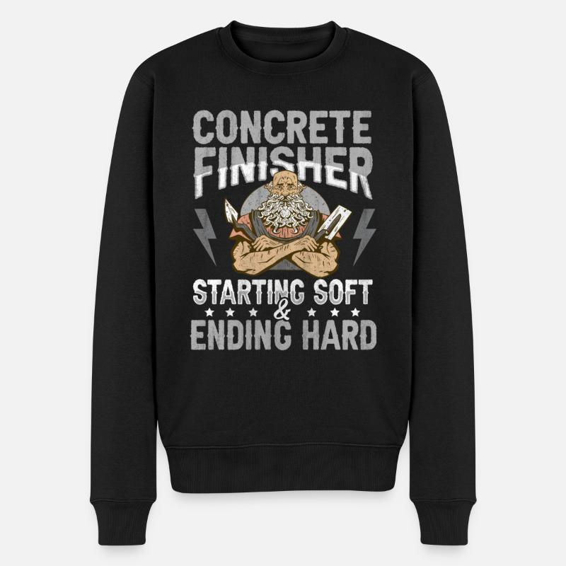 Starting Soft & Ending Hard Betonbauer - Männer Premium Bio Pullover - Schwarz