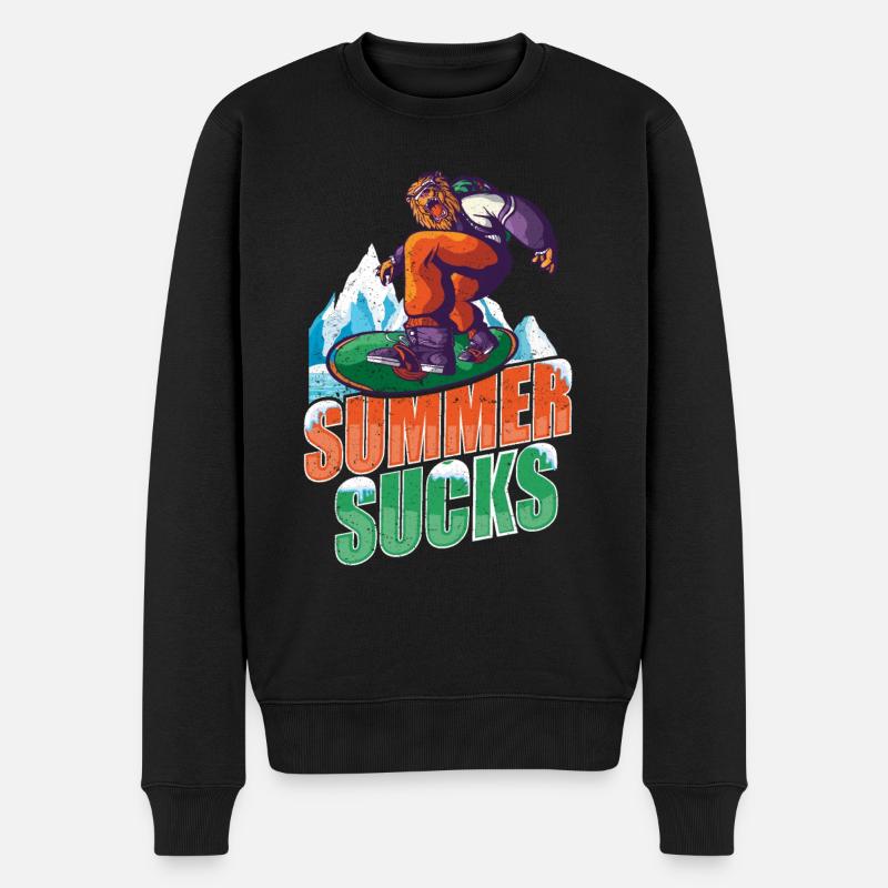 Summer Sucks Snowboarding - Männer Premium Bio Pullover - Schwarz