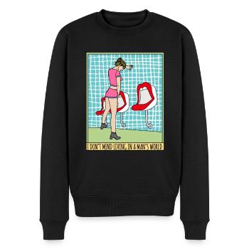 PEE FETISH GIRL GENDER TOILET SEXY - Men's Premium Organic Jumper - black - Front - Nico (187cm)