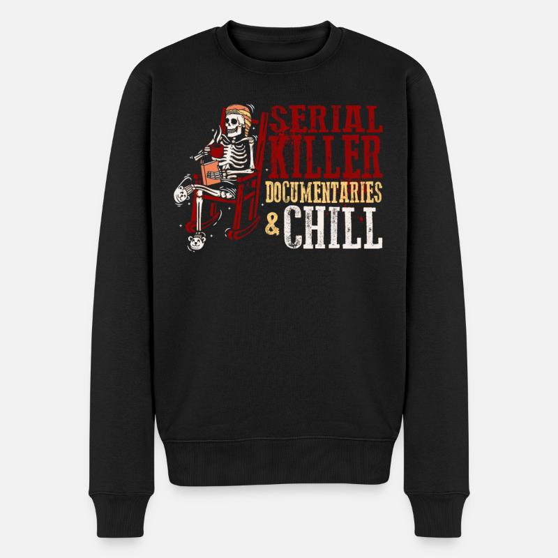 Documentaires sur les tueurs en série et chill - Pull Premium bio Homme - noir
