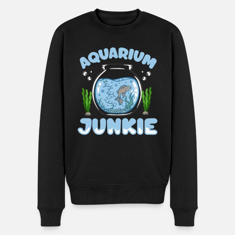 Lustiges Aquaristik Aquarium Junkie - Männer Premium Bio Pullover - Schwarz