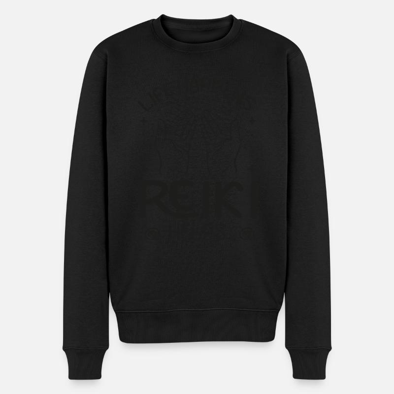 Life Happens Reiki Helps Lotus Reiki - Männer Premium Bio Pullover - Schwarz